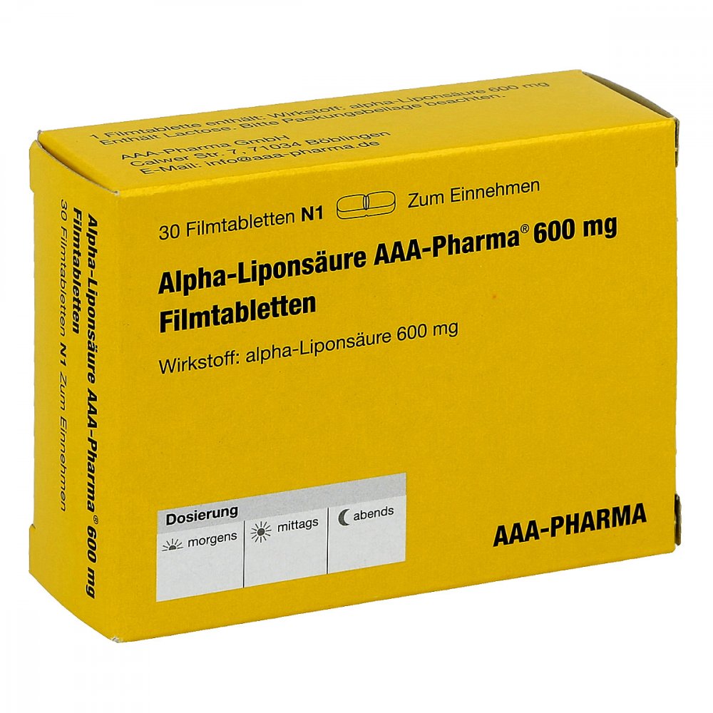 AAA - Pharma GmbH Alpha Liponsäure Aaa Pharma 600 mg Filmtabletten 12415976