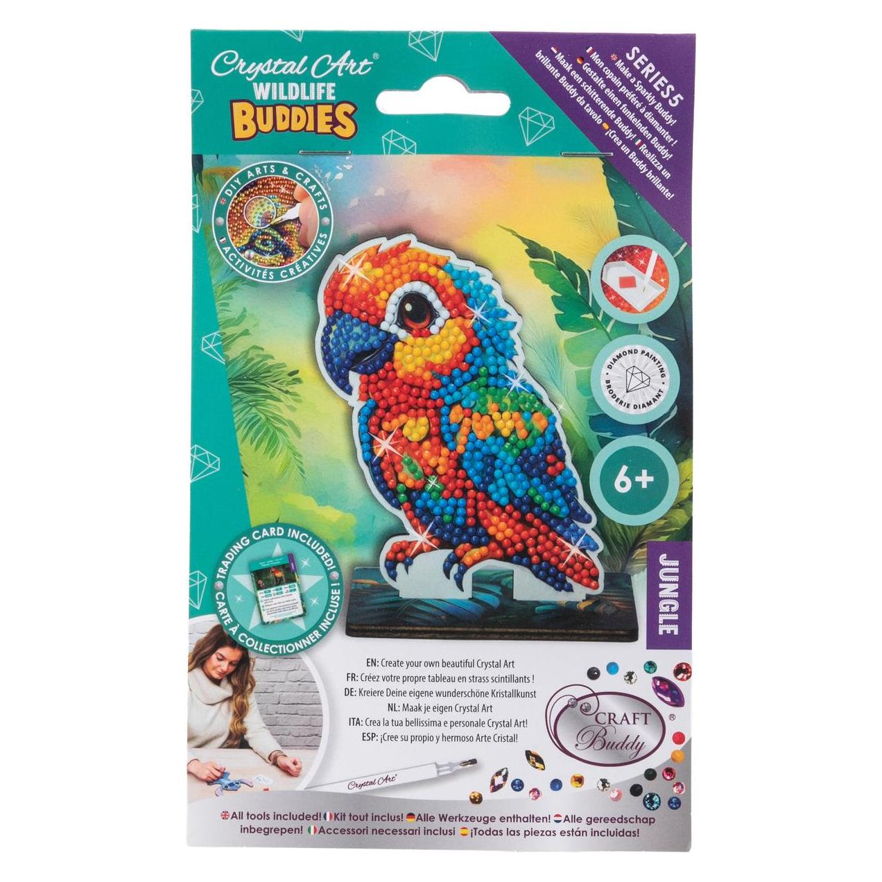 Craft Buddy Jungle Papagei, Crystal Art Buddy, ca. 11x8cm (CAFGR-31GEN043)