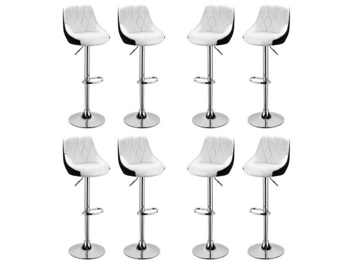 JEOBEST® Tabouret de Bar Lot de 8 avec siège Bien rembourré 2 Design 2 Couleurs