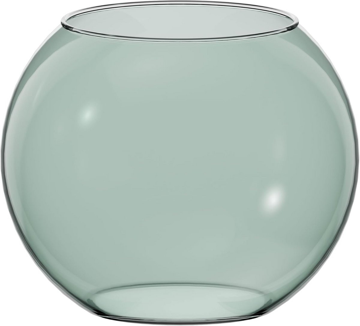 Ronde Glazen Vaas Groen - Terrarium voor Planten en Vissen - Tulpenvaas Ø19 cm