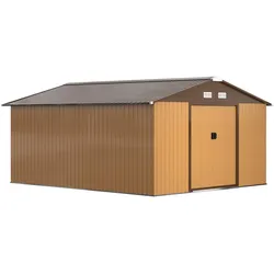 GERÄTEHAUS Geräteschuppen Gartenschrank Geräteschrank Metall Braun