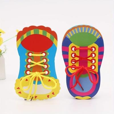 Inspired Living SmartStep Shoelace Tying Toy For Kids Montessori Lacing Board & Fine Motor Skills Trainer 2pcs