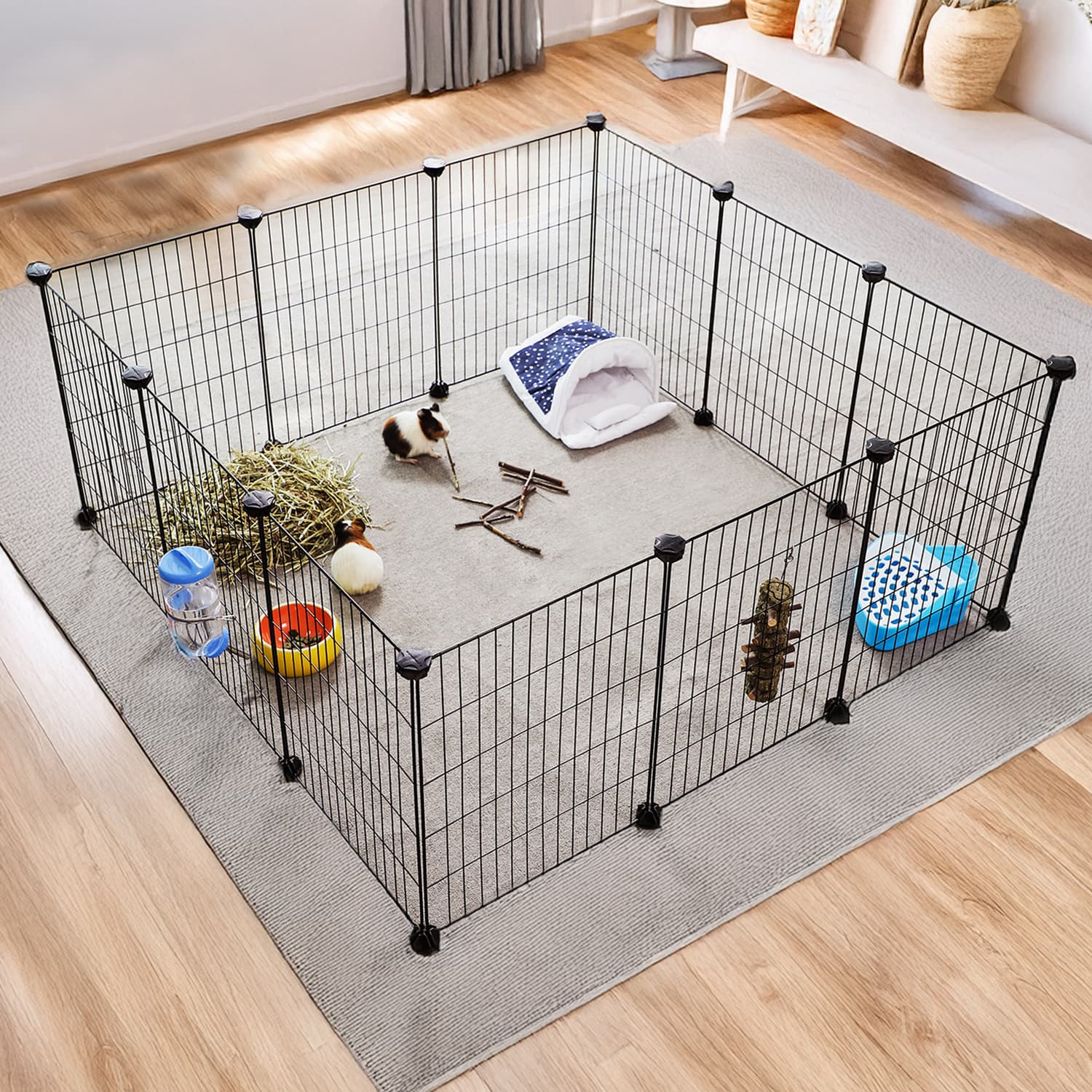 SONGMICS Freilauf, Kleintiergehege, Kleintierkäfig LPIB3501H