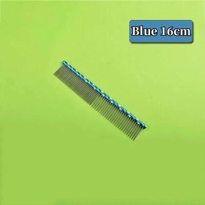 Uplift Picks Colored Stainless Steel Pet Grooming Comb For Dogs Cats Hair Removal Tangles And Coat Care blue (16cm)
