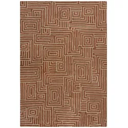 KADIMA DESIGN Kurzflor Teppich | Geometrisches Labyrinth-Muster | 12mm Florhöhe | Wollähnliche Textur | 160x230cm