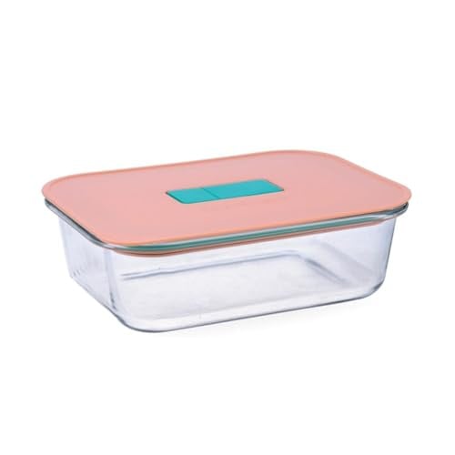 Luminarc Joy luchtdichte glazen containers, 104 cl, tweekleurig, B/D/H: 20 x 15 x 7 cm