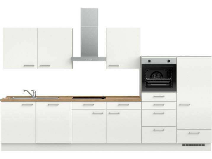 nobilia® Küchenzeile Laser I , NEU: individuell anpassbar mit gratis Profi-Beratung, vormontiert, 360 cm breit, optional mit verschiedenen E‑Geräte-Sets