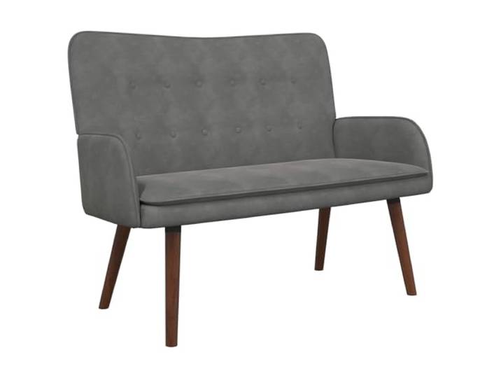 IBUQDDV 2-Sitzer Sofa Dunkelgrau 115 x 61 x 87 cm Samt Metall- und Holzgerüst,weiche Samtpolsterung,breite Armlehnen,leicht mit trockenem Tuch reinigen,modernes Design