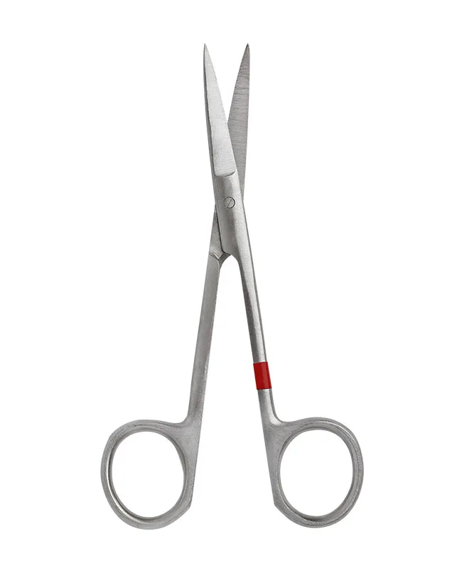 Fuhrmann GmbH Einmal-Fadenschere /Irisschere gebogen,11,0 cm, Metall, einzeln steril verpackt (25 Stück) 36977-3