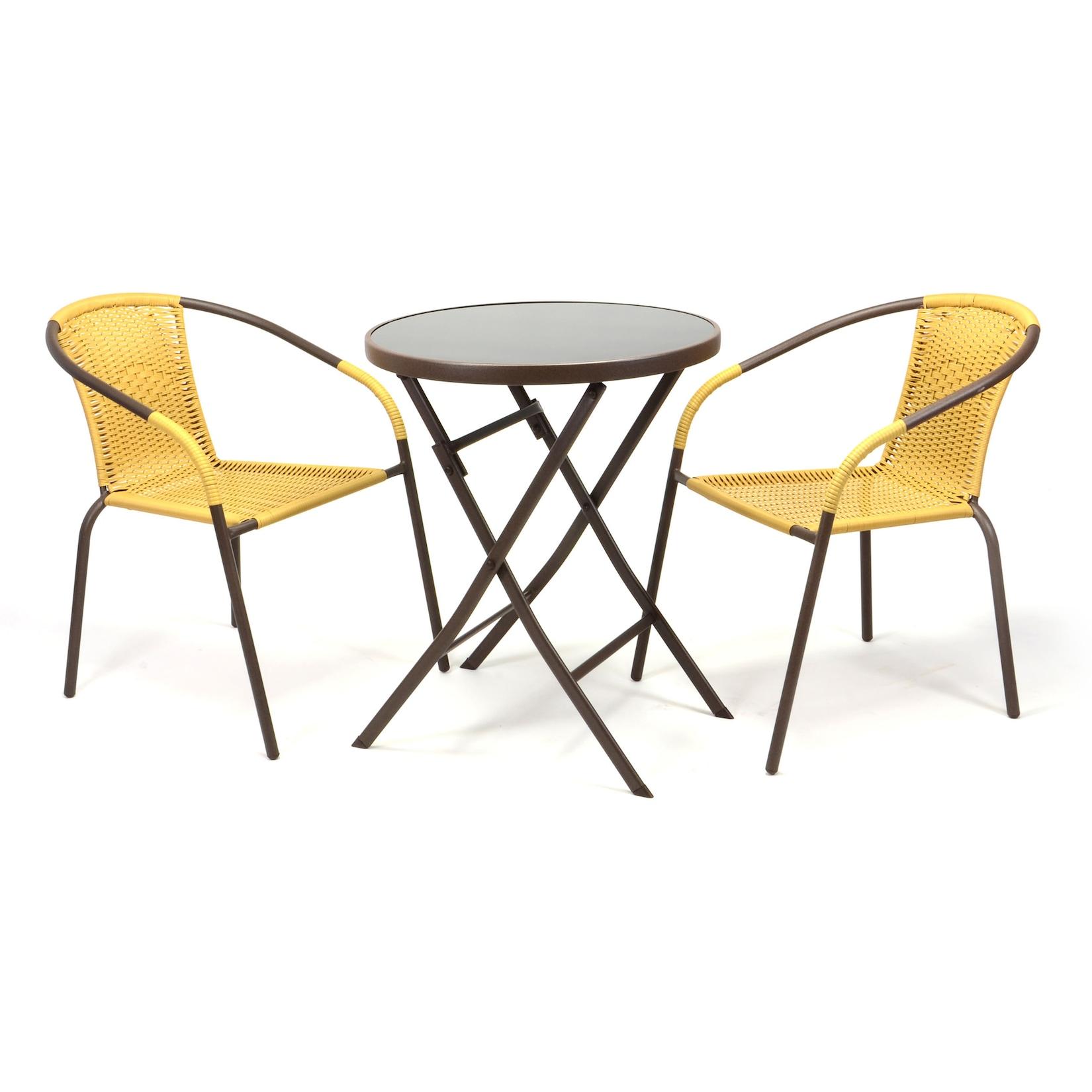 VCM 3-tlg. Gartenmöbelset Gartengarnitur Poly-Rattan Beige Sitzgarnitur