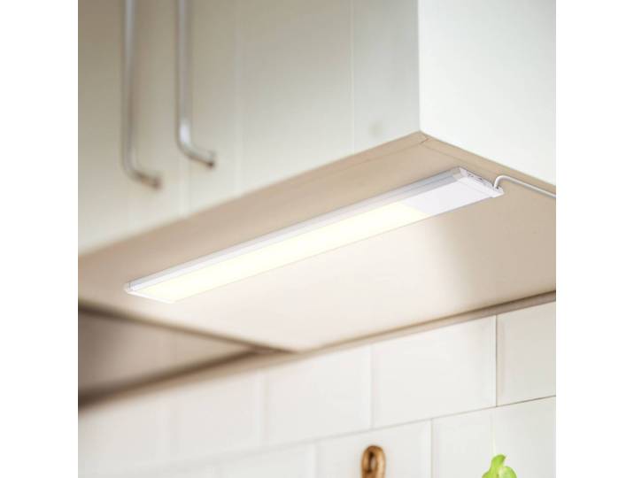 B.K. Licht LED-Unterschrankleuchte Lord, Länge 57,5 cm, silber, 3.000 K Lord, alu / grau / zink, für Küche, Metall