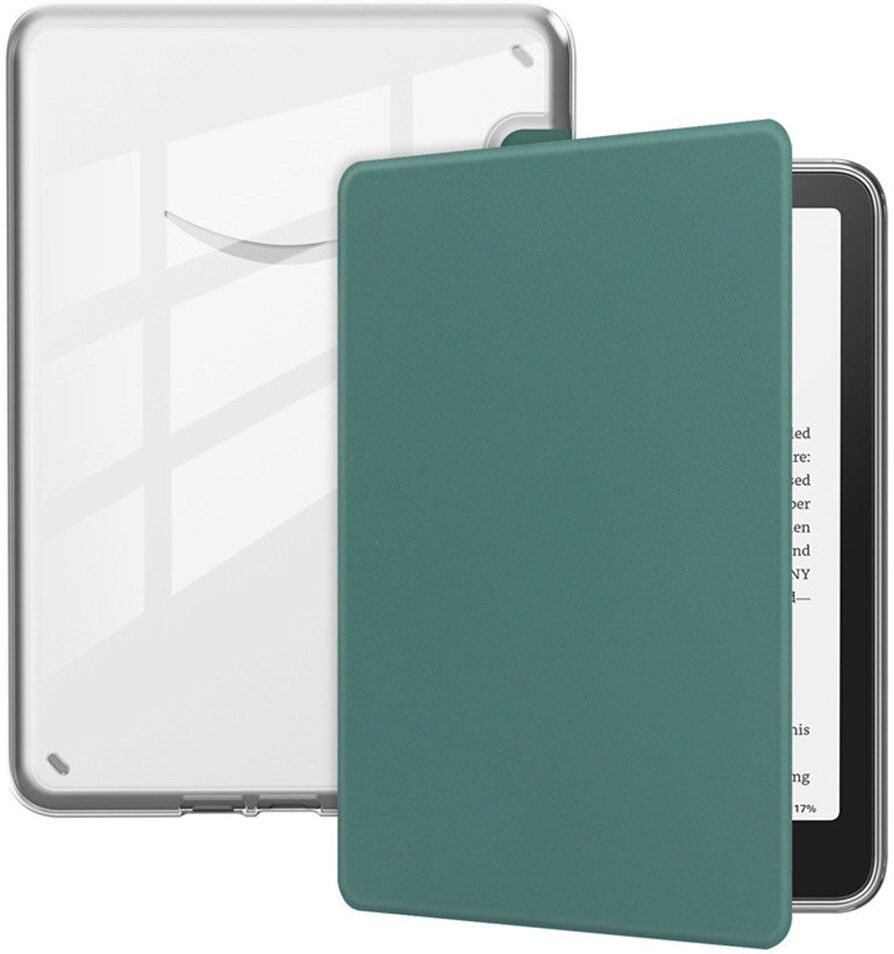 EIDERWOOD Amazon Kindle Paperwhite (2024) Kunstlæder Flip Cover - Gennemsigtig / Mørkegrøn