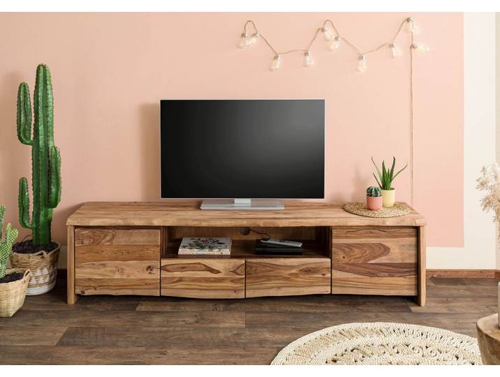 TV-Board Sheesham 200x45x50 natur lackiert / sandgestrahlt PURE SHEESHAM #221
