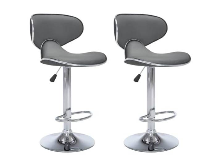 Makastle Barhocker 2 STK. Grau Kunstleder