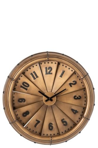 J-Line Wandklok Goud Metaal