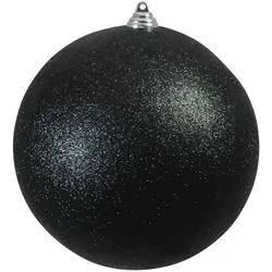 EUROPALMS Dekokugel 20cm, schwarz, glitzer
