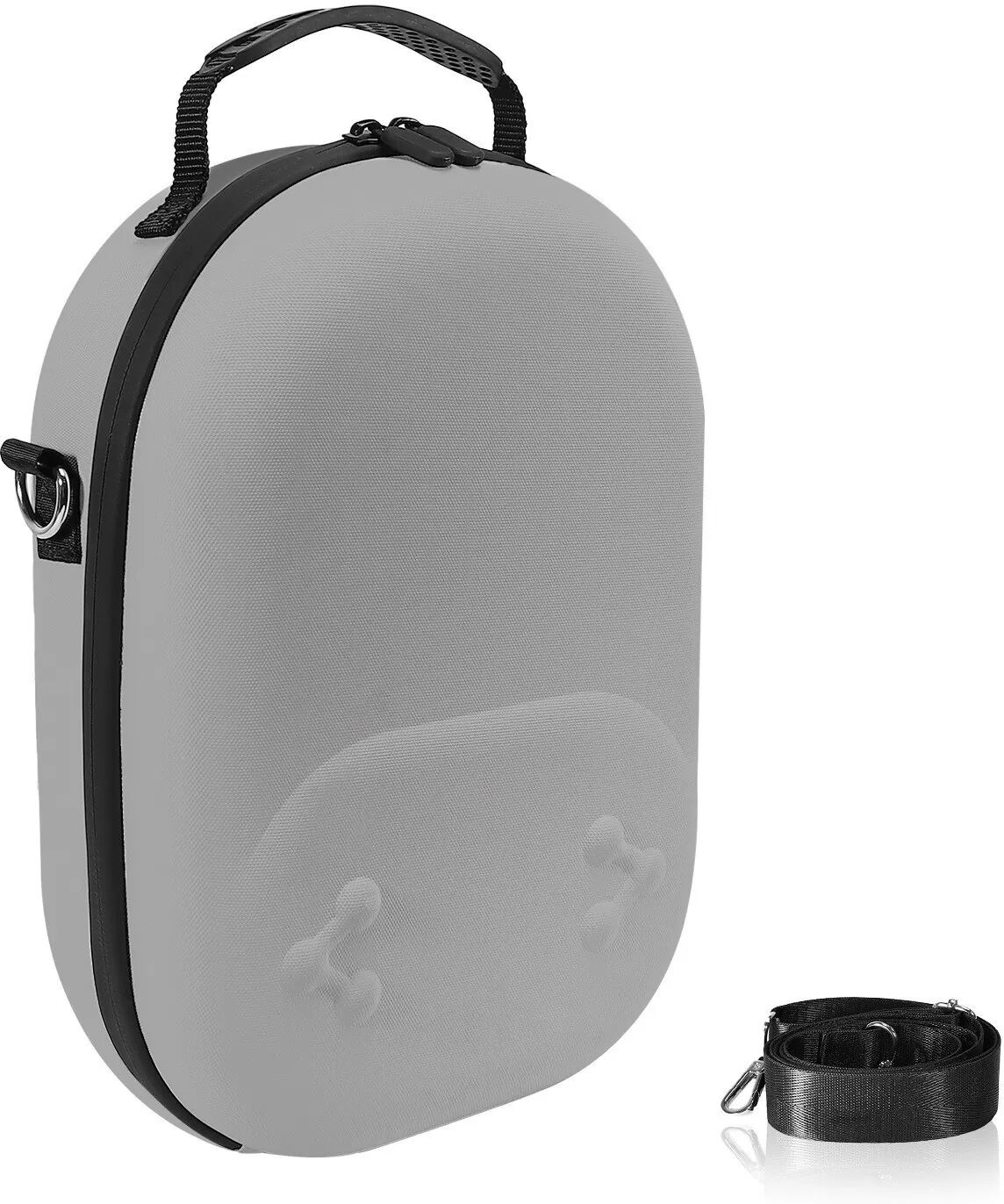 INF Schützende Tragetasche kompatibel mit Meta Quest 3S VR-Headset - Graue EVA-Leder-Aufbewahrungstasche