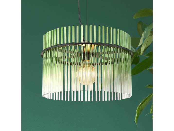 Suspension - Type I Ø 40cm Vert/Transparent/Vert Matériau : Verre, Métal Surface en métal : Laqué Type de métal : Fer Type de verre : Verre