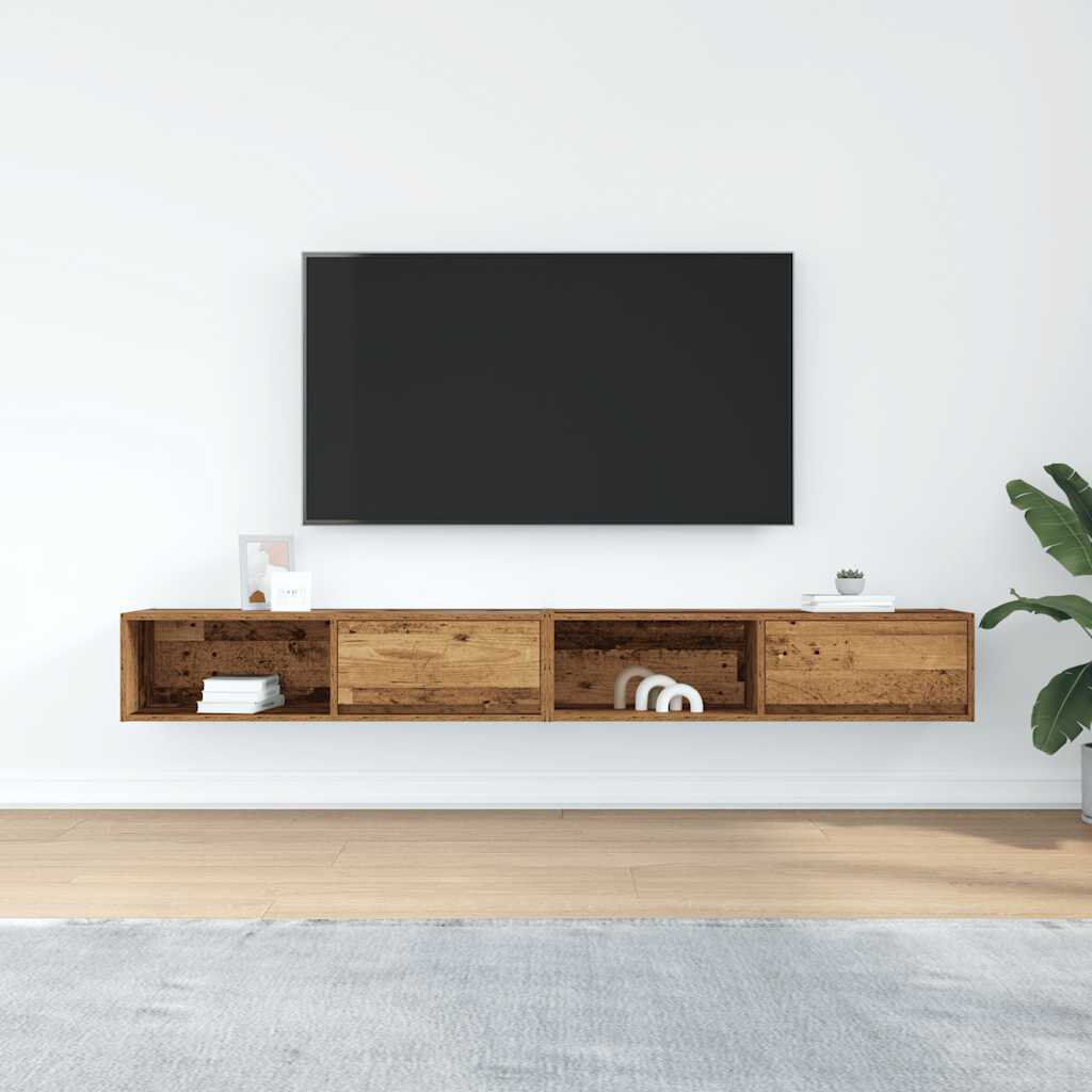17 Stories TV Cabinets 2 Pcs 80X31x25.5 Cm Engineered Wood Old Wood 100 cm