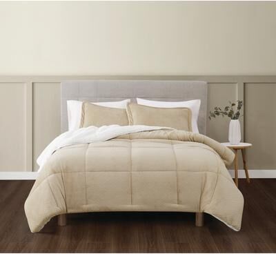 Truly Soft Basket Carved Faux Fur Comforter Set
