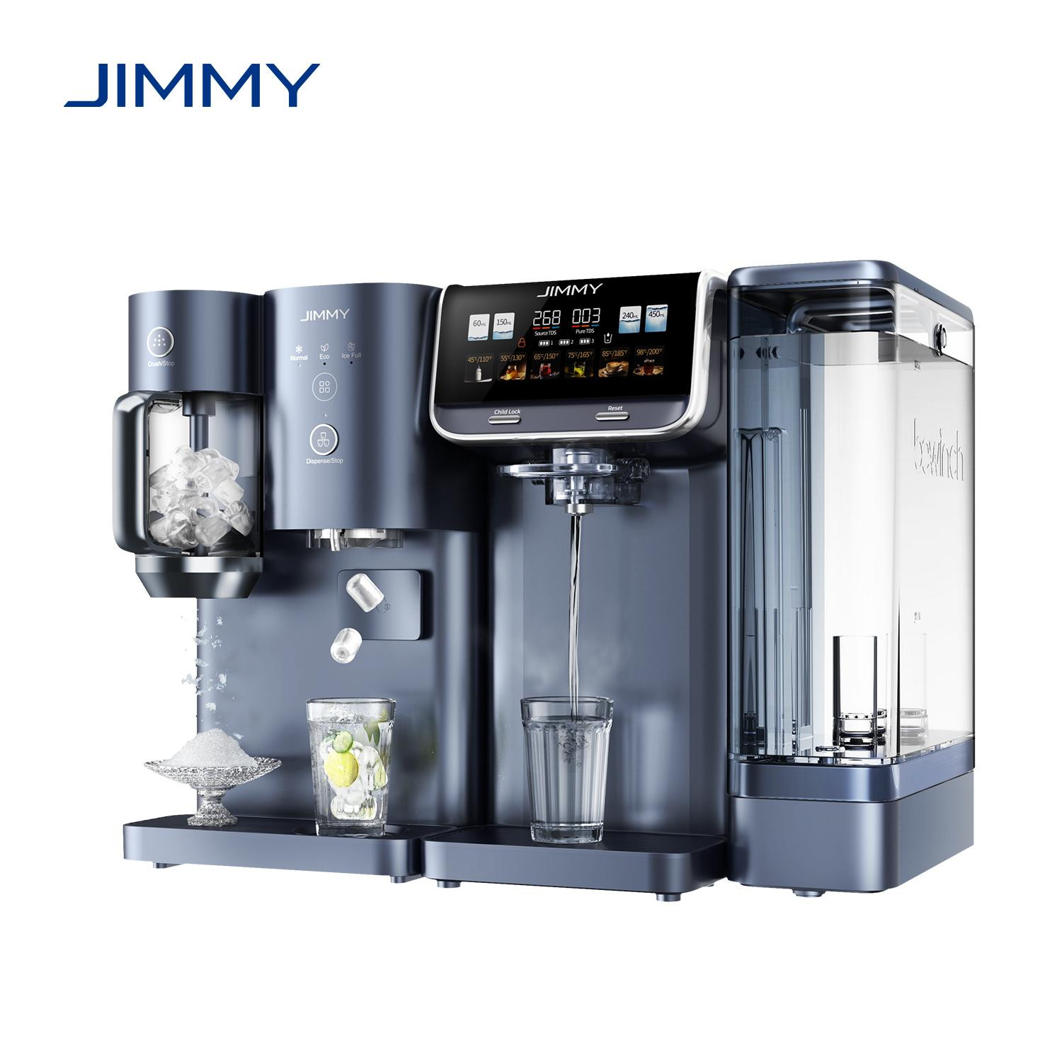 JIMMY AquaLink Combo M9 Pro + I9: RO-water systeem met ijsblokjes en heet water, 2200W, 5L