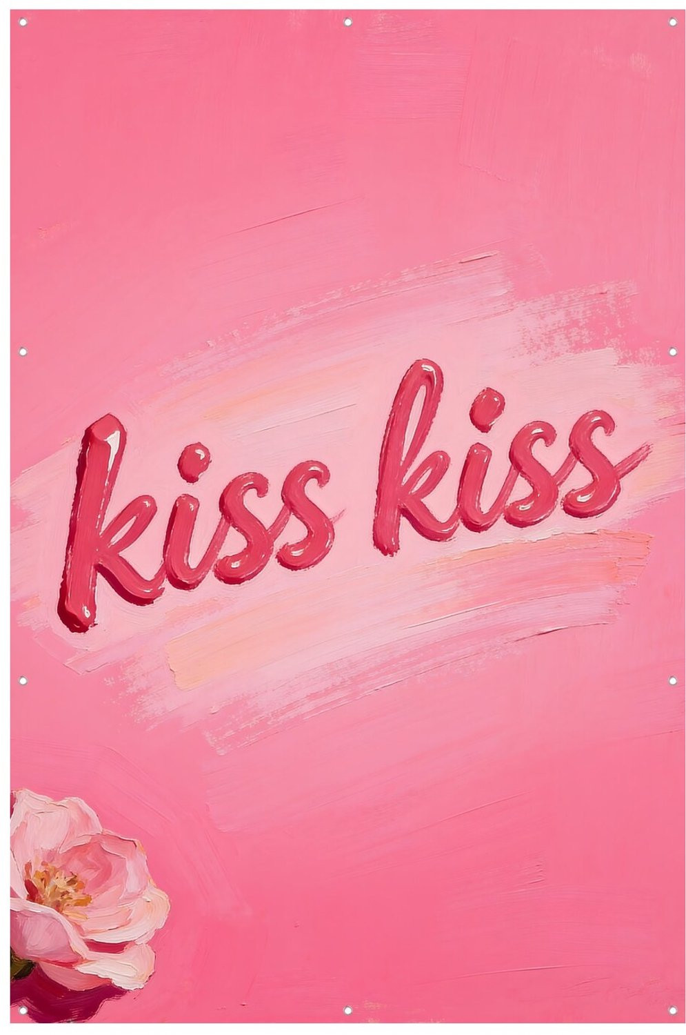 Kiss Kiss Roze Roos Tuindecoratie Muurdecoratie Buiten - 80 x 120 cm