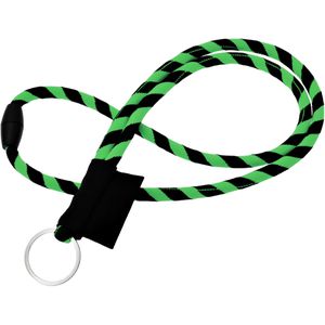 Webbomb Schlüsselband Tubular, grün/schwarz, Textil, Schlüsselring, 45cm, Sicherheitsverschluss