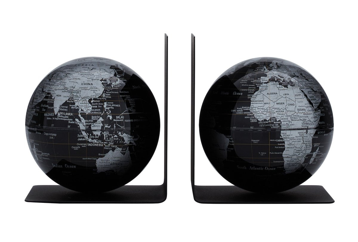 Troika Boekensteun Troika met Magn Globes, 2 stuks, Zwart, Hoogte: 13 cm