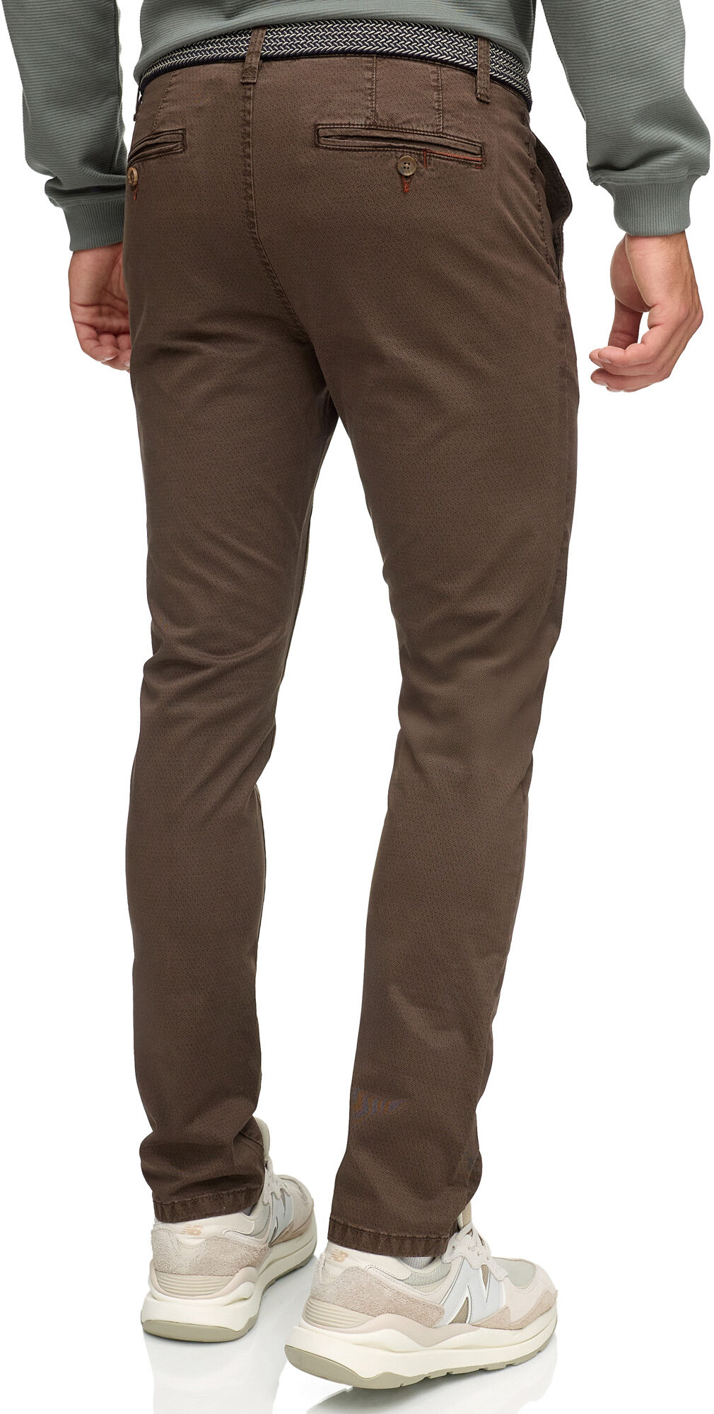 Chinos INDICODE "INGeoport", Herren, Gr. 31, Länge 32, braun (demitasse), Web, Obermaterial: 98% Baumwolle, 2% Elasthan, unifarben, regular fit lang, Hosen Chinos demitasse 31, Länge 32
