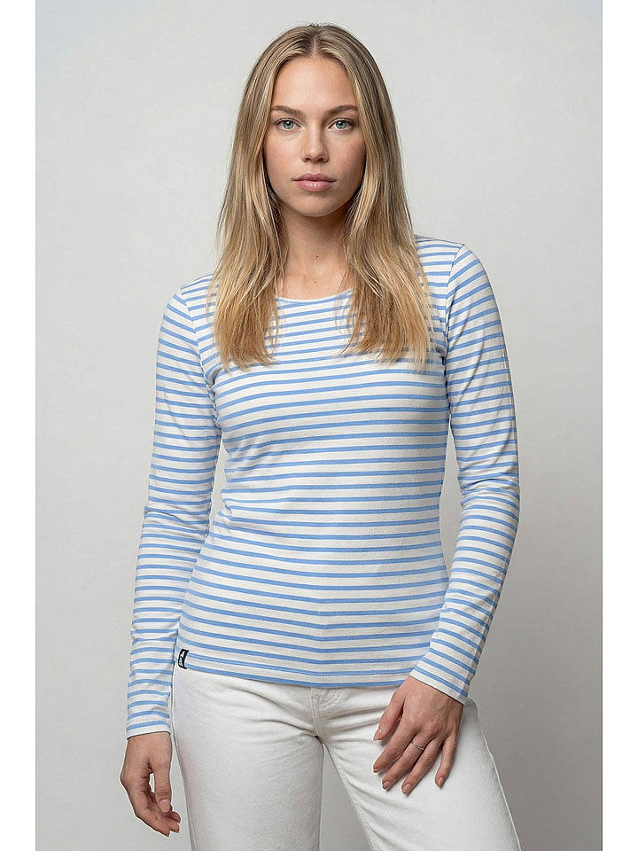 alife and kickin Longsleeve "Bertha" in Hellblau/ Weiß - XS