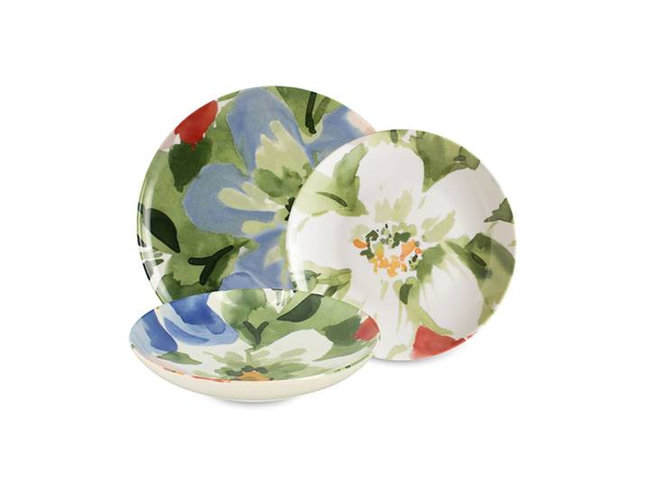 Service de table 36 pièces en porcelaine floral
