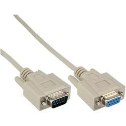 InLine 10er Bulk-Pack  Serielle Verlängerung, 9pol Stecker / Buchse, vergossen, 1:1 belegt, 15m (15 m), Schnittstellenkabel