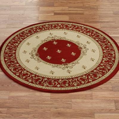 Concord Global Trading Inc "Monarch Medallion Round Rug 5'3"" Round, 5'3"" Round, Red"