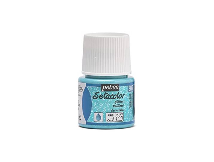 Pebeo Pebeo Setacolor, licht textiel, 45 ml, turquoise, glitter