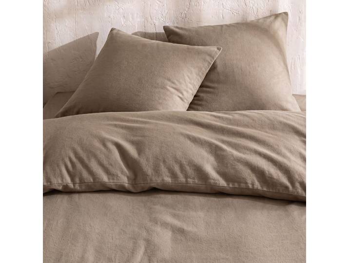 Parure de lit 140x200 flanelle beige Terre de Nuit