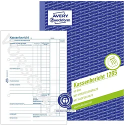 Avery, Formular, Kassenbericht