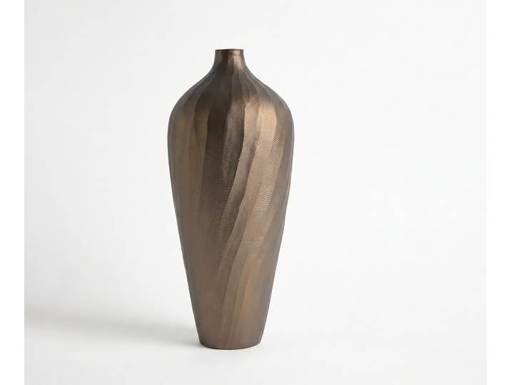 Vase Torvia l17 x P17 x H41 cm Aluminium Aurum Satin Fait main
