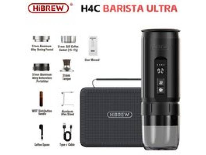 Hibrew H4C Barista Ultra Machine Expresso Portable Électrique 51mm Fond Professionnel USB-C Support Pliable Étui Maison Voyage Noir