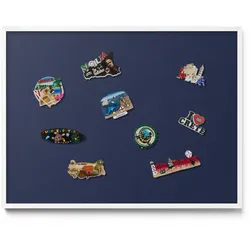 MAGNETTAFEL 80x60 cm Weißer Rahmen Dunkelblau