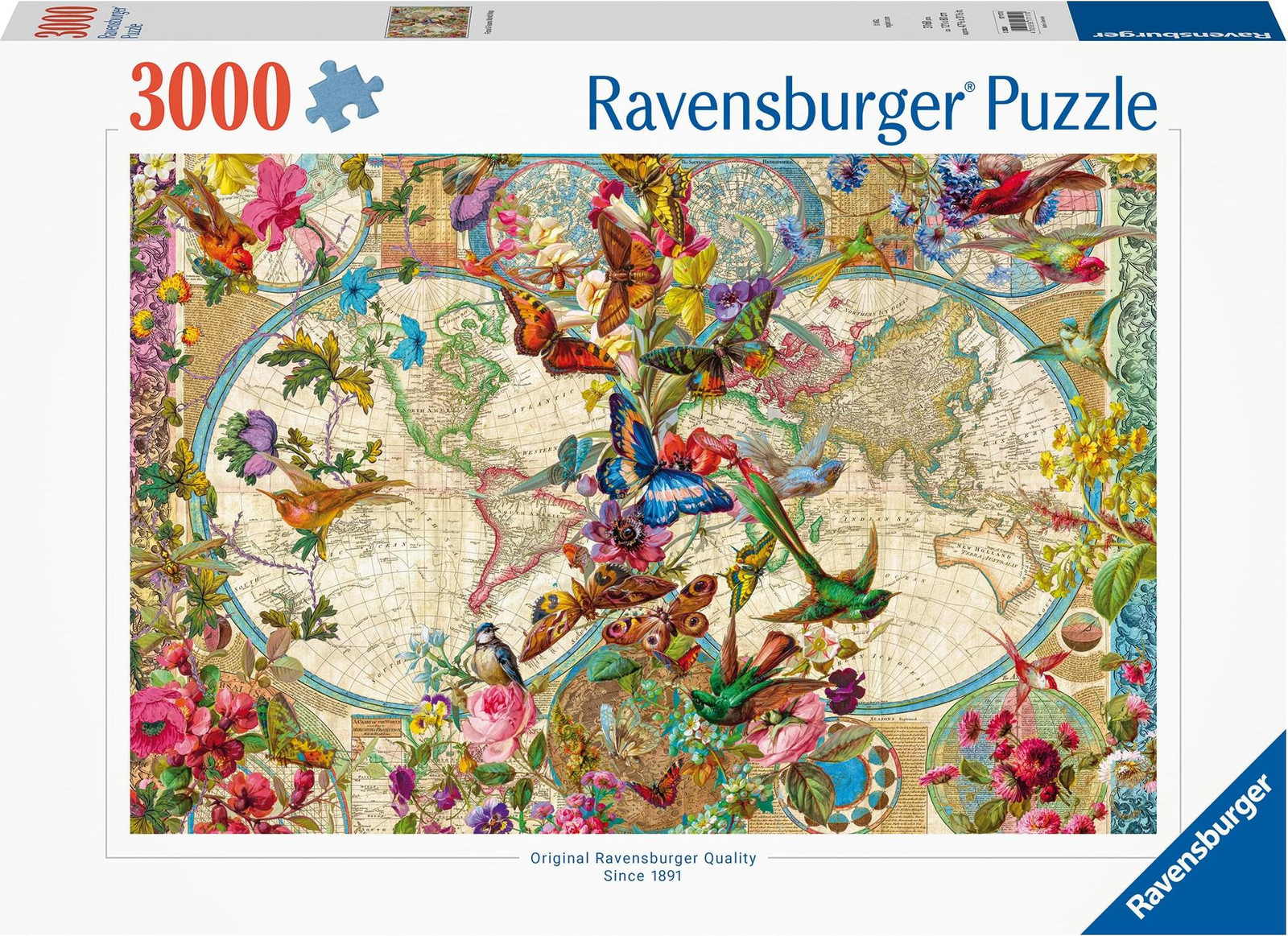 Ravensburger Wereldkaart met vlinders