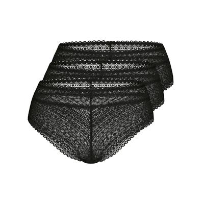 Panty SASSA "3er Pack Panty Tempting Passion", Damen, Gr. 42, 3 Stk., schwarz, Spitze, , figurbetont, Unterhosen Panty