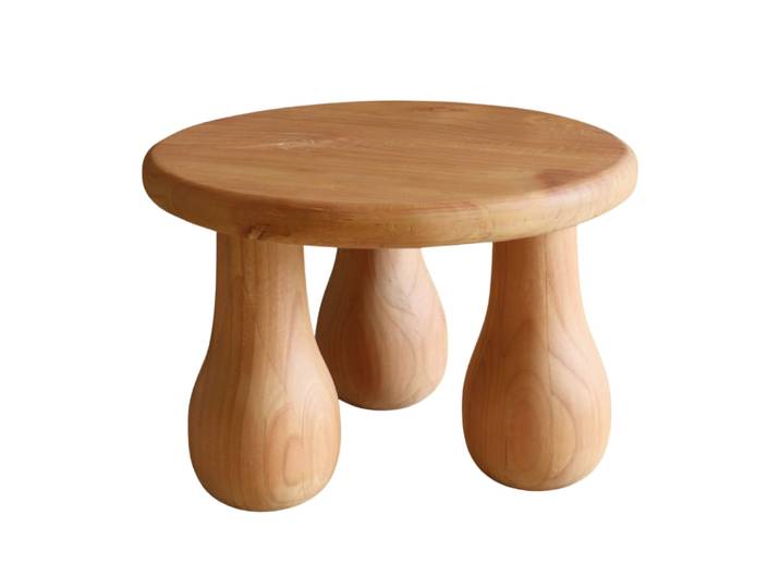 Table basse ronde en bois de mindi