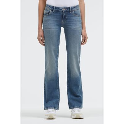 Regular-fit-Jeans SOCCX, Damen, Gr. 26, Normalgrößen, blau, Denim/Jeans, Material: 99% Baumwolle, 1% Elasthan, Abriebeffekte, regular fit, Jeans, mit niedriger Leibhöhe