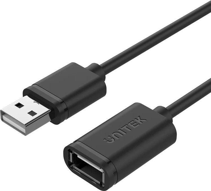 Unitek USB 2.0 Kabel USB A naar USB A, 1,5 meter, zwart