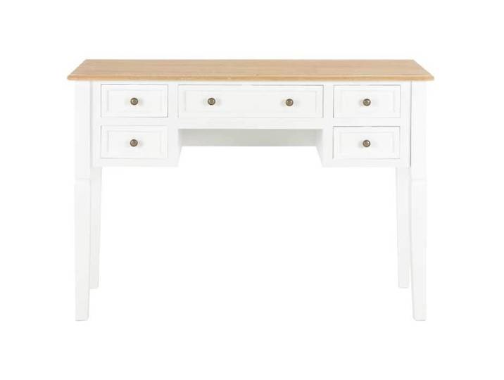 Bureau - - marron et blanc - 109 5x45x77 5 cm - MDF + bois de pin - Robuste et durable 4508