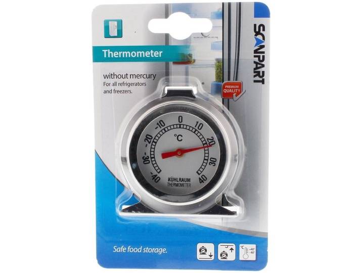 Scanpart koelkast & diepvries thermometer roestvrij staal Koelkast accessoire Grijs