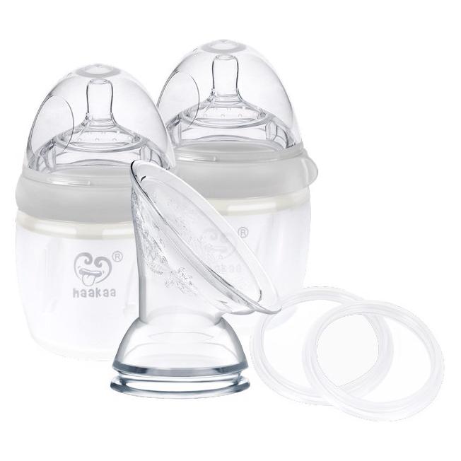 Haakaa Generation 3 Milchpumpe + Flasche Set 160ml - Grau (GBHK013-G)