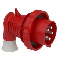 Schneider Electric 81771 Industrie-Wechselstecker, 90° abgew., 32A, 3p+N+E, 380-415 V AC, IP67