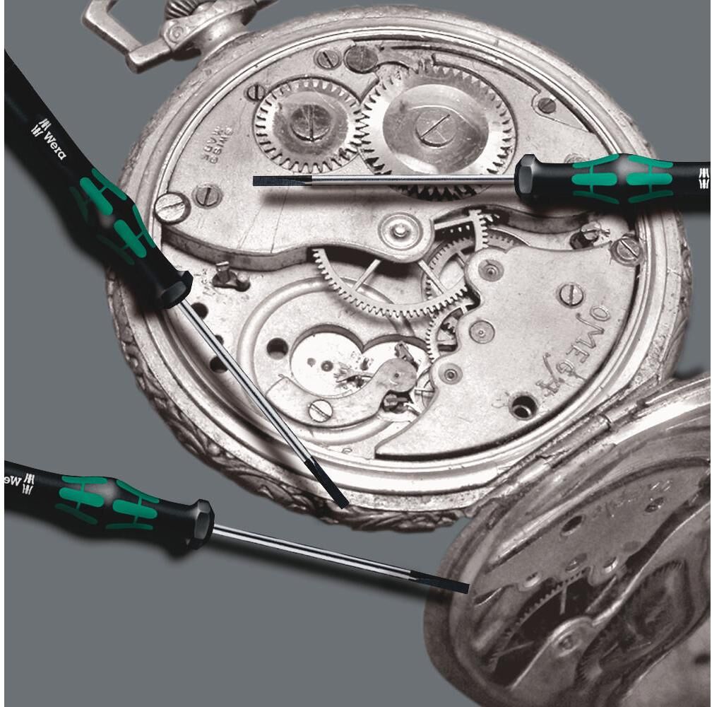 Schraubendreher WERA "Kraftform Micro 2050/6, 6-teilig", silber (silberfarben), Stahl, Schraubendreher, Schraubendreher silberfarben Einheitsgröße