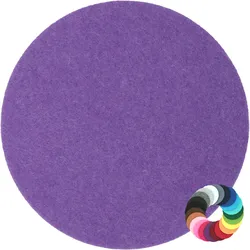 BIASTO - Premium Filz Untersetzer - rund 25cm - Farbe: lila (HF035). Design Glas-Untersetzer für Getränke, Tisch, Bar, Tasse, Vase